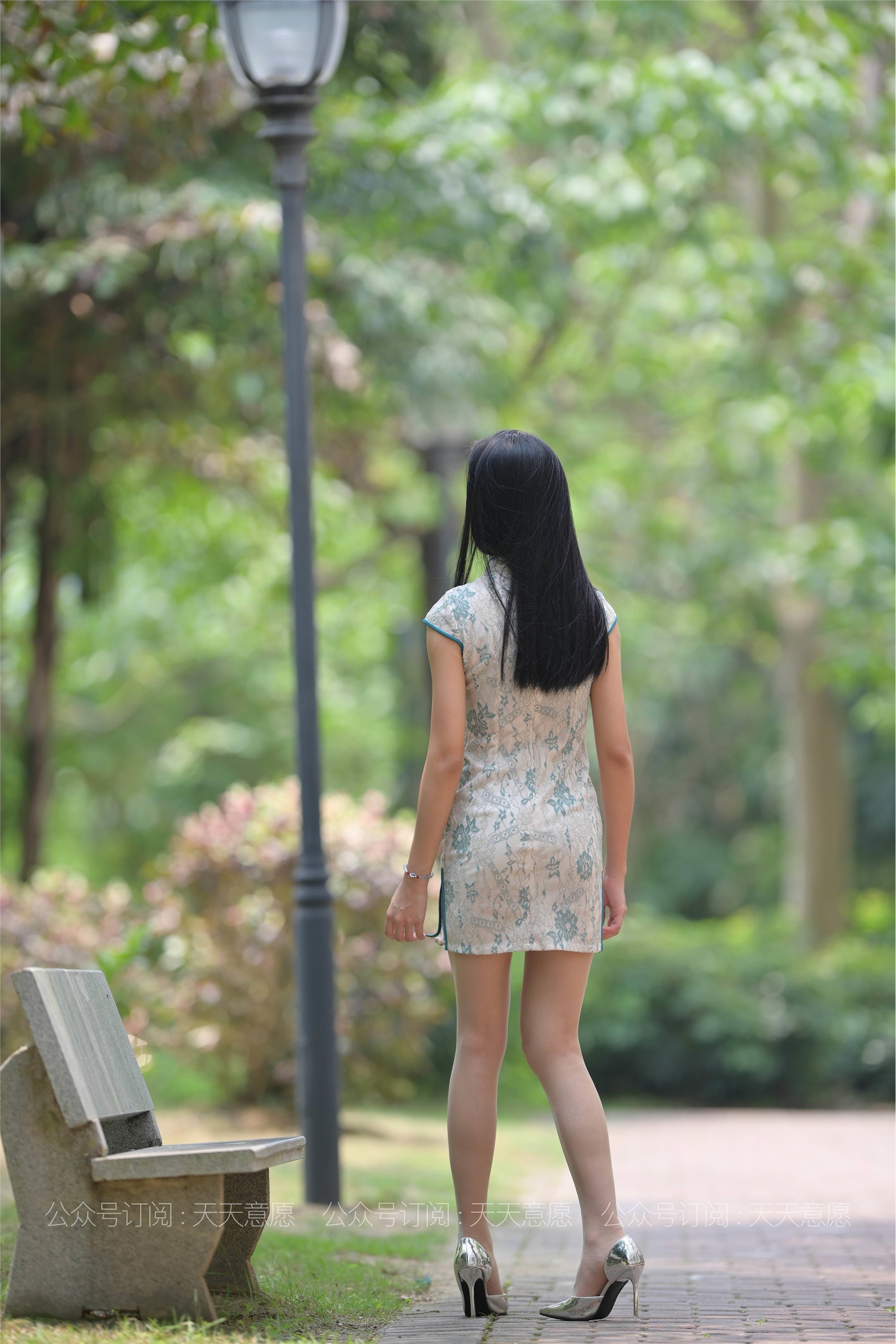 IESS异思趣向 - 模特：宁宁《绿荫旗袍秀》